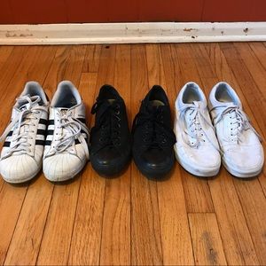 BUNDLE of shoes: Adidas, Converse, Vans, Size: 9